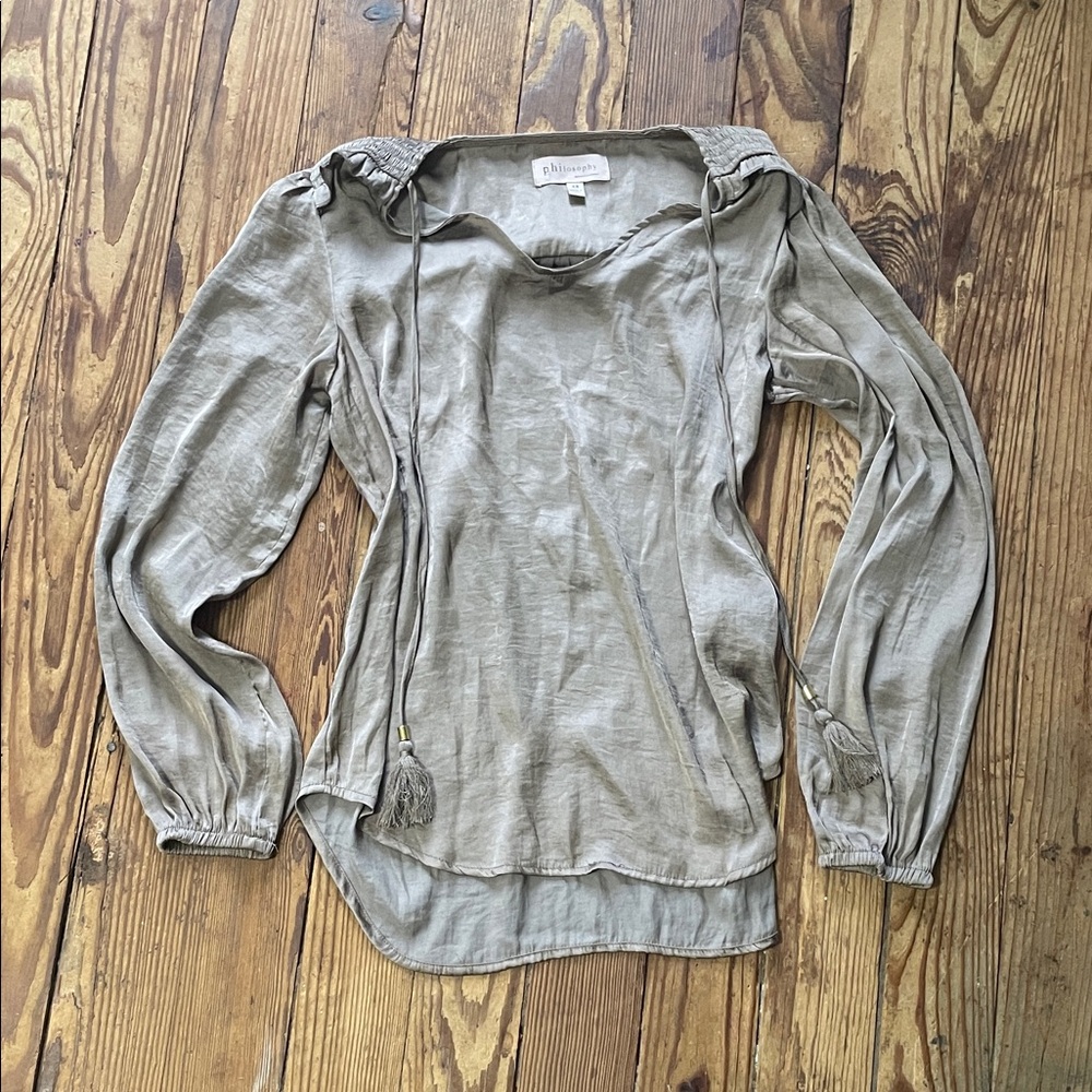 Philosophy Taupe Long Sleeve Top